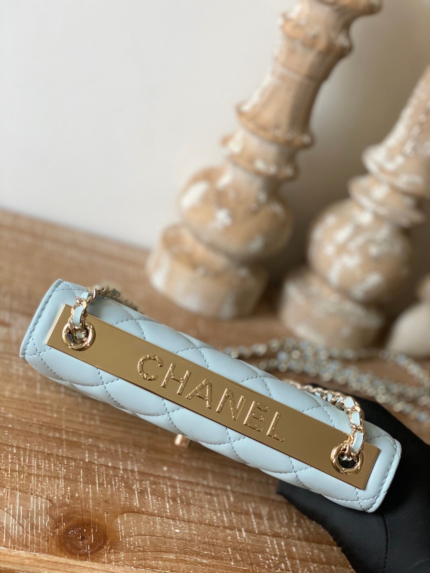 Replica 1:1 Mirror Chanel Wallet On Copy Chain Cloud Blue Ap1450