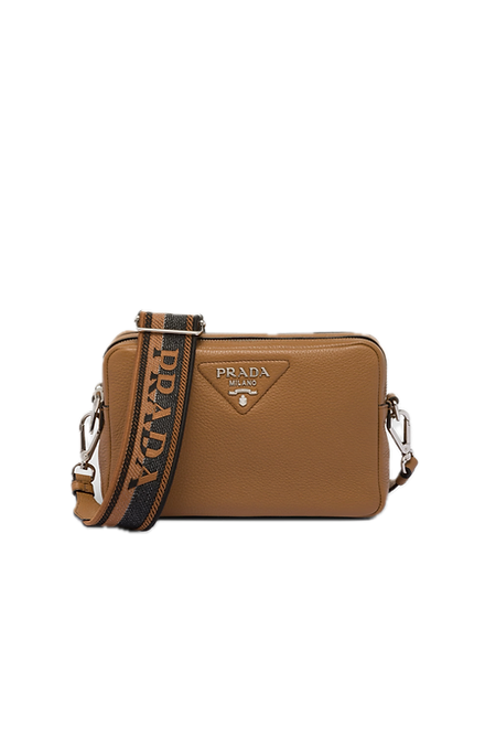 Replica Prada Leather bag with shoulder strap 1BH082 brown