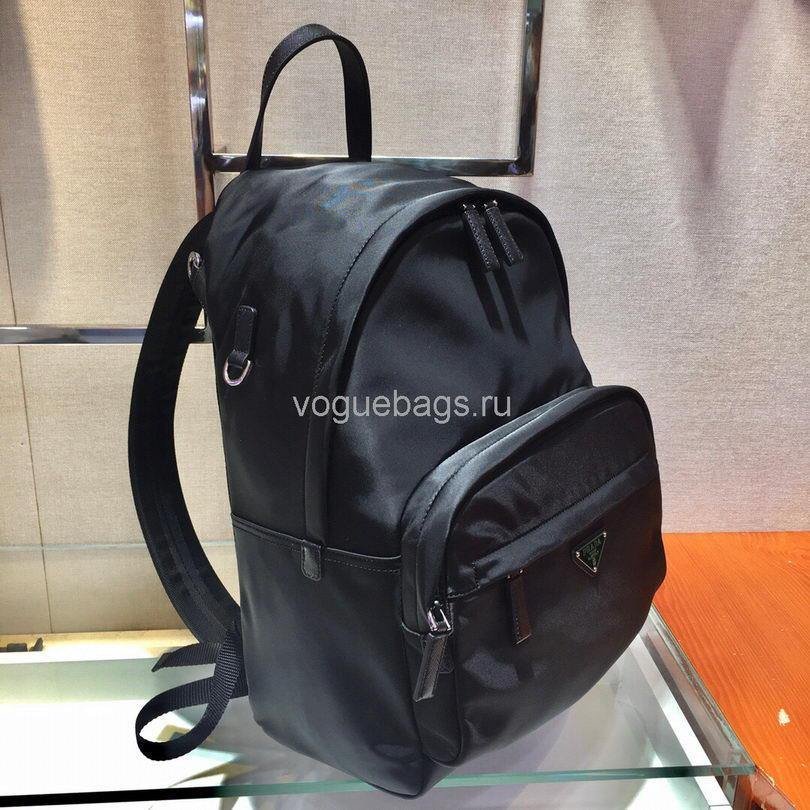 Replica Prada 2V066 Tessuto Zainetto Nylon And Leather Backpack in Black