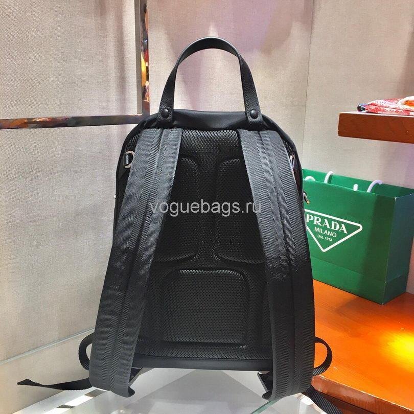 Replica Prada 2V066 Tessuto Zainetto Nylon And Leather Backpack in Black