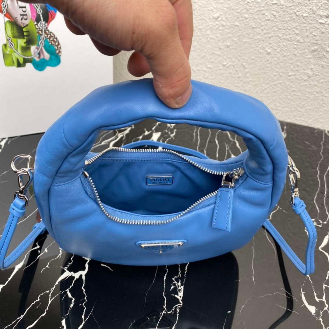 65324c33c46d6.jpg Replica Prada 1BA384 Prada Soft Padded Nappa Leather Mini Bag Light Blue