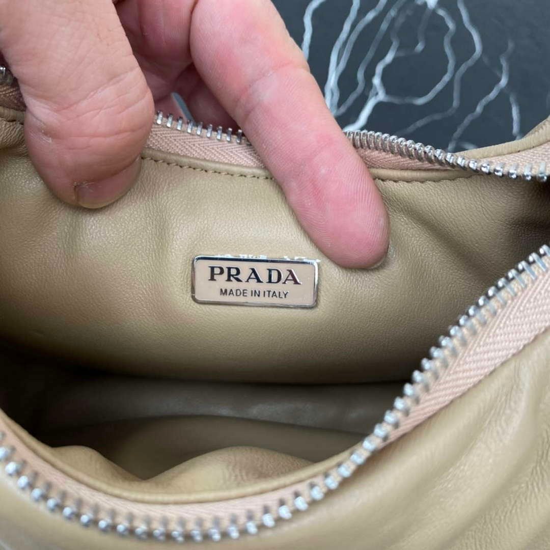 Replica Prada 1BA384 Prada Soft Padded Nappa Leather Mini Bag Tan