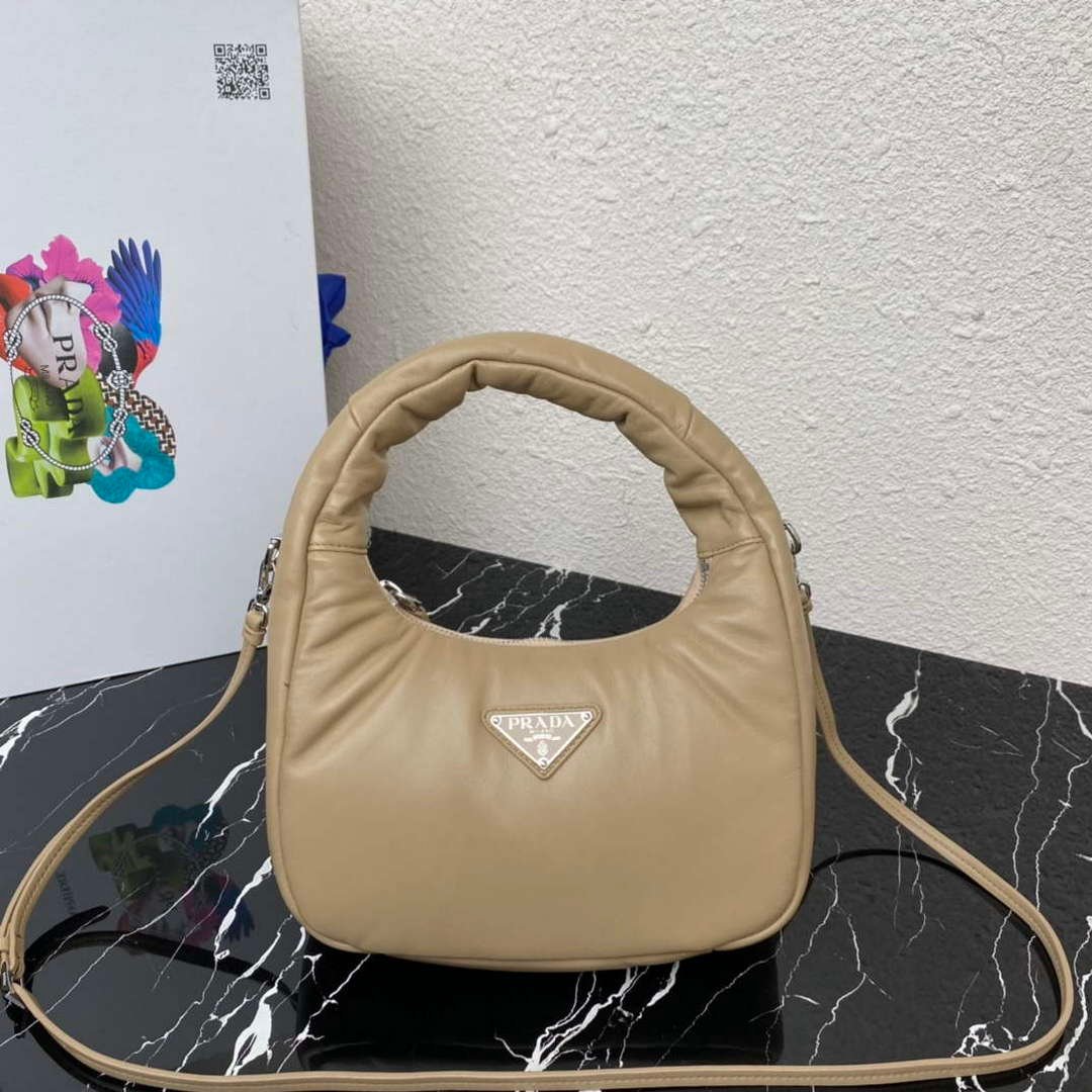 Replica Prada 1BA384 Prada Soft Padded Nappa Leather Mini Bag Tan