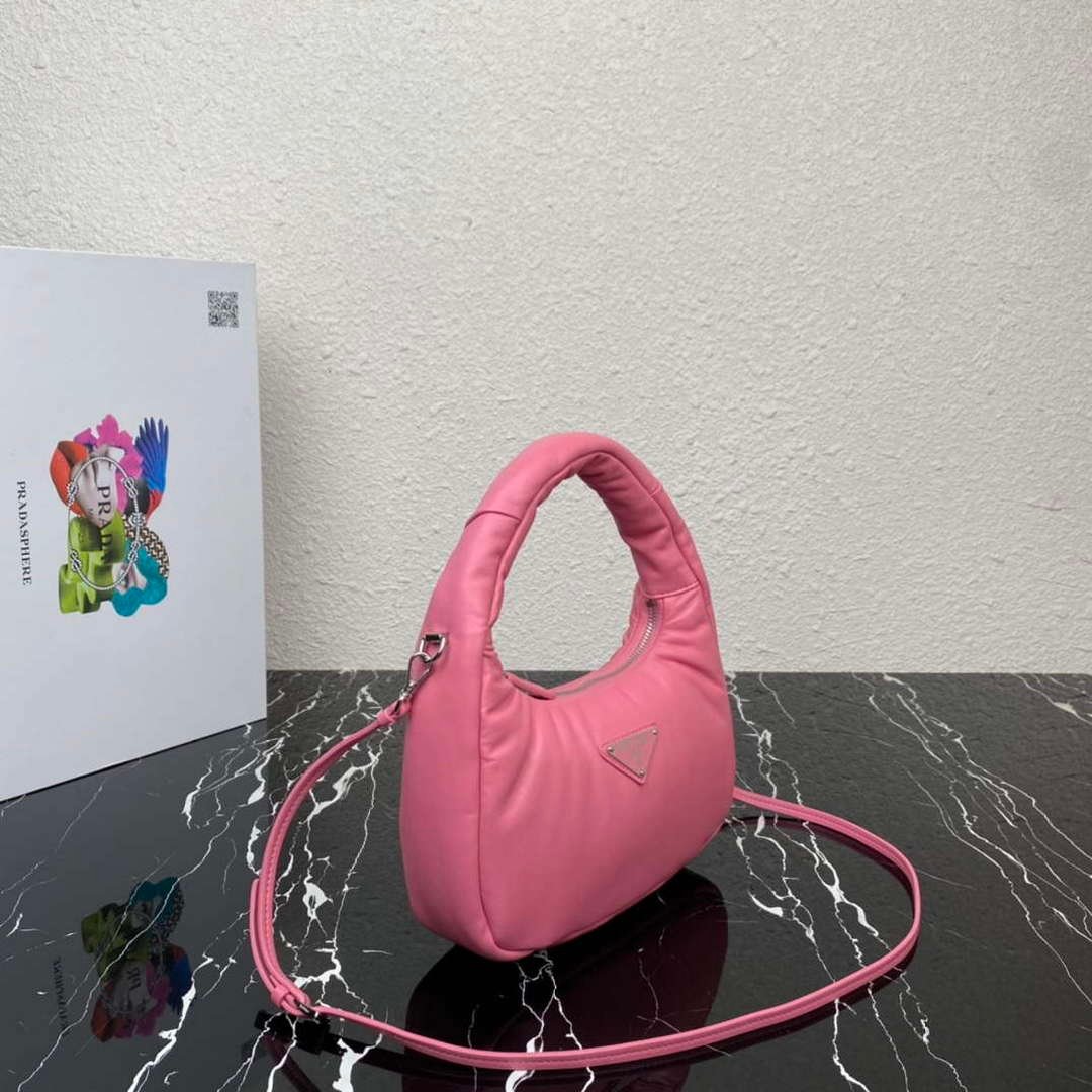 Replica Prada 1BA384 Prada Soft Padded Nappa Leather Mini Bag Pink
