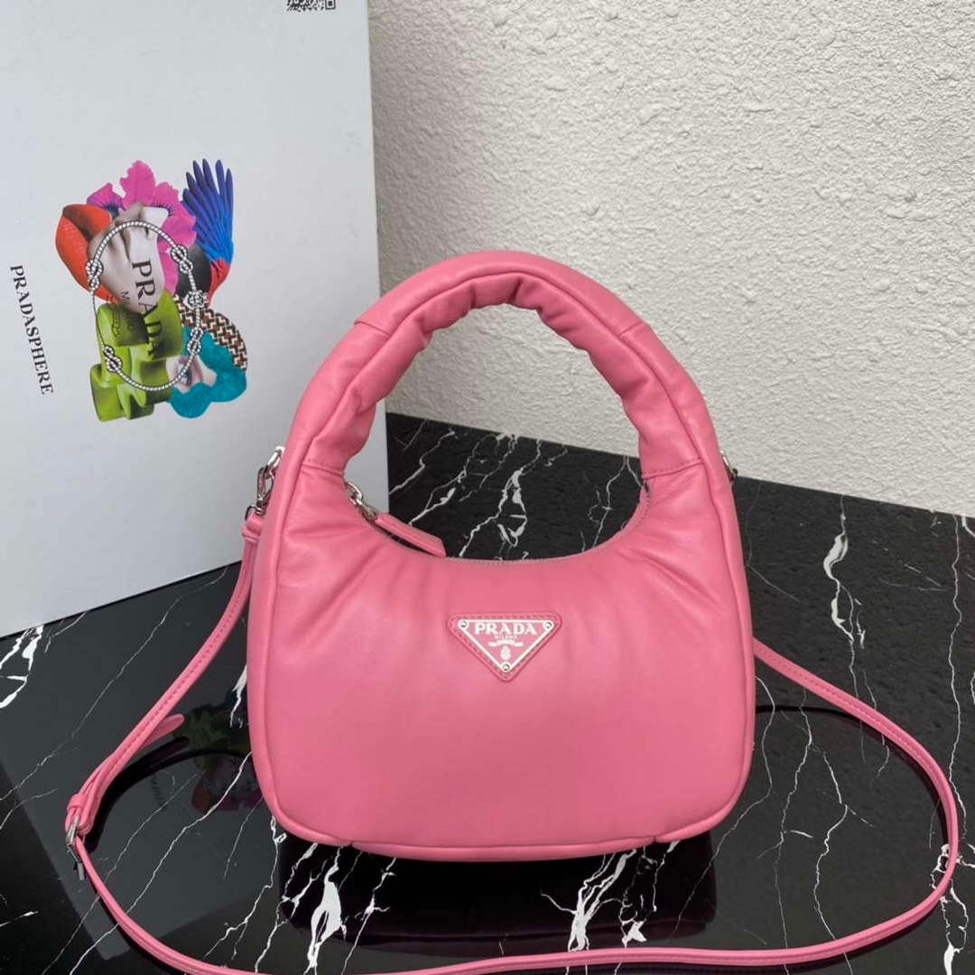 Replica Prada 1BA384 Prada Soft Padded Nappa Leather Mini Bag Pink