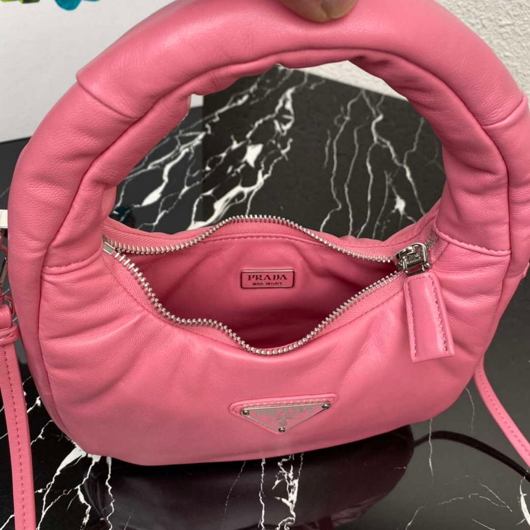 Replica Prada 1BA384 Prada Soft Padded Nappa Leather Mini Bag Pink