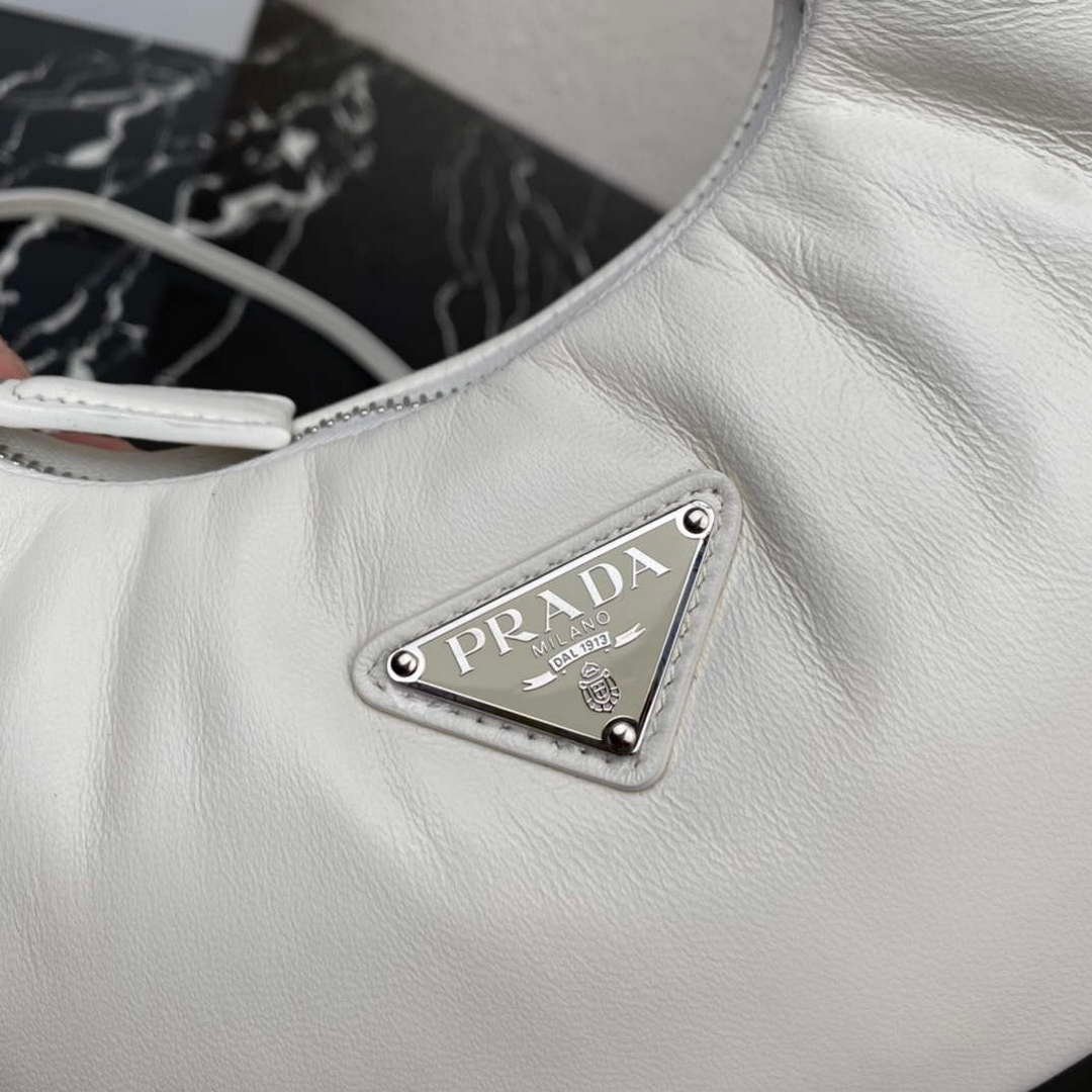Replica Prada 1BA384 Prada Soft Padded Nappa Leather Mini Bag White