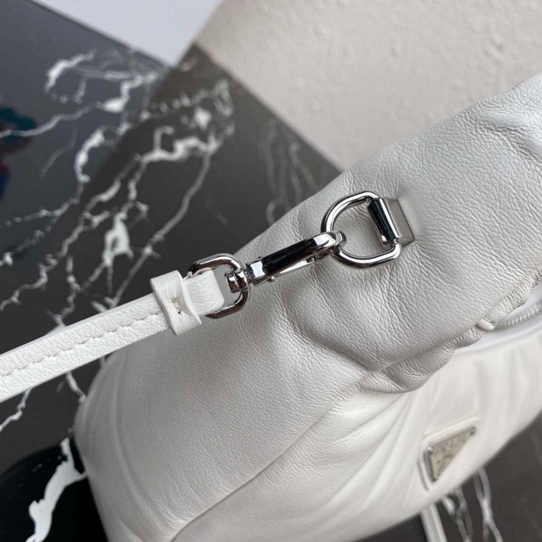 Replica Prada 1BA384 Prada Soft Padded Nappa Leather Mini Bag White