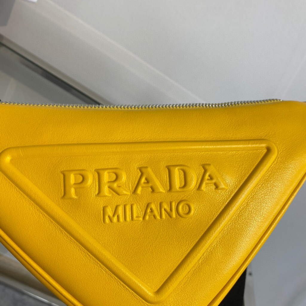 65324d631fa33.jpg Replica Prada Leather Prada Triangle shoulder bag 1BH190 Yellow