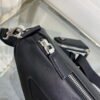 Replica Prada Leather Prada Triangle shoulder bag 1BH190 Black