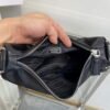 Replica Prada Leather Prada Triangle shoulder bag 1BH190 Black