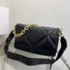 Replica Prada Padded nappa leather shoulder bag 1BD306 Black