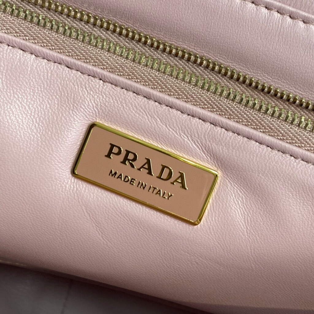 Replica Prada Padded nappa leather shoulder bag 1BD306 Pink