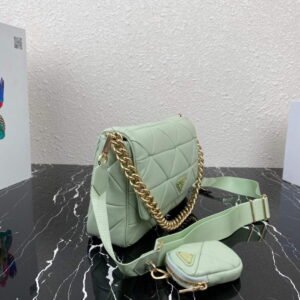 Replica Prada 1BD292 Prada System nappa leather patchwork Bag Apricot