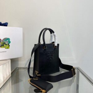 Replica Prada Re-Nylon and leather Backpack 2VZ092 Black