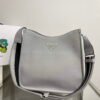 65324e378f84e.jpg Replica Prada Leather hobo bag 1BC073 Gray