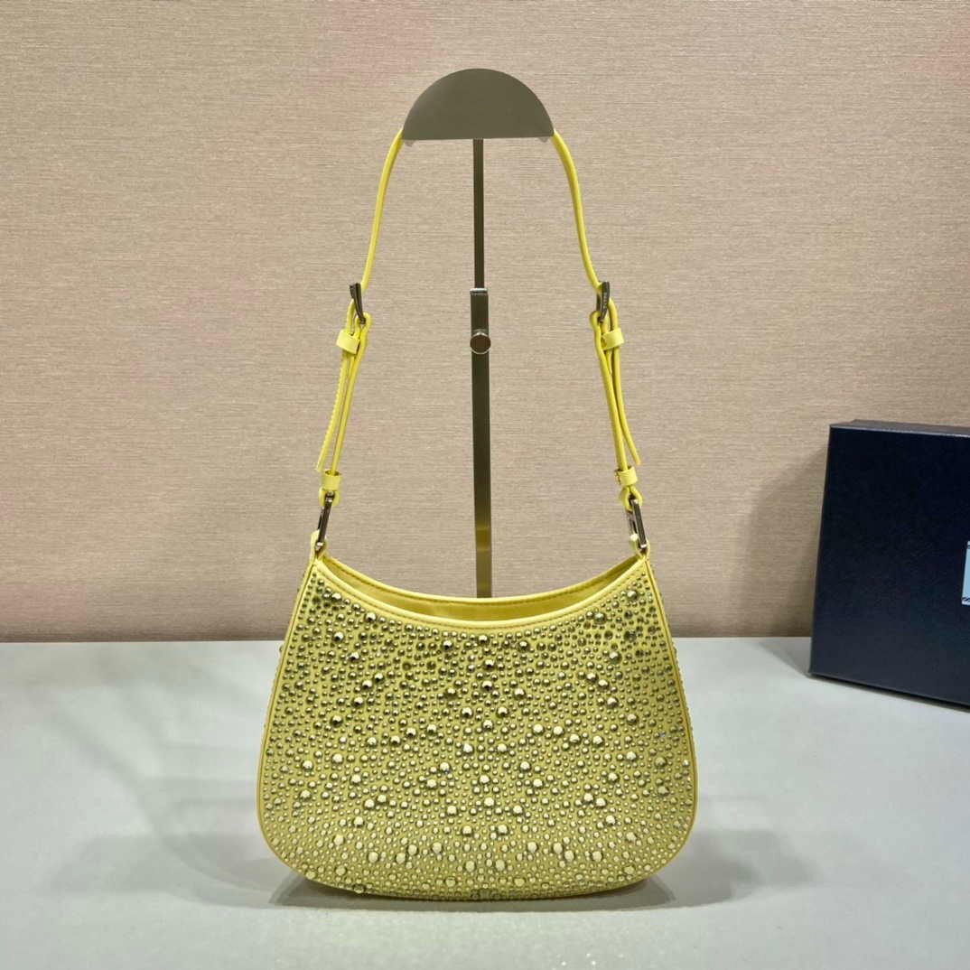 65324e82c5861.jpg Replica Prada 1BC169 Prada Cleo satin bag with appliqués Yellow