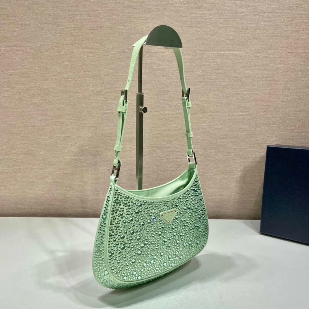 65324e9e57e2e.jpg Replica Prada 1BC169 Prada Cleo satin bag with appliqués Green