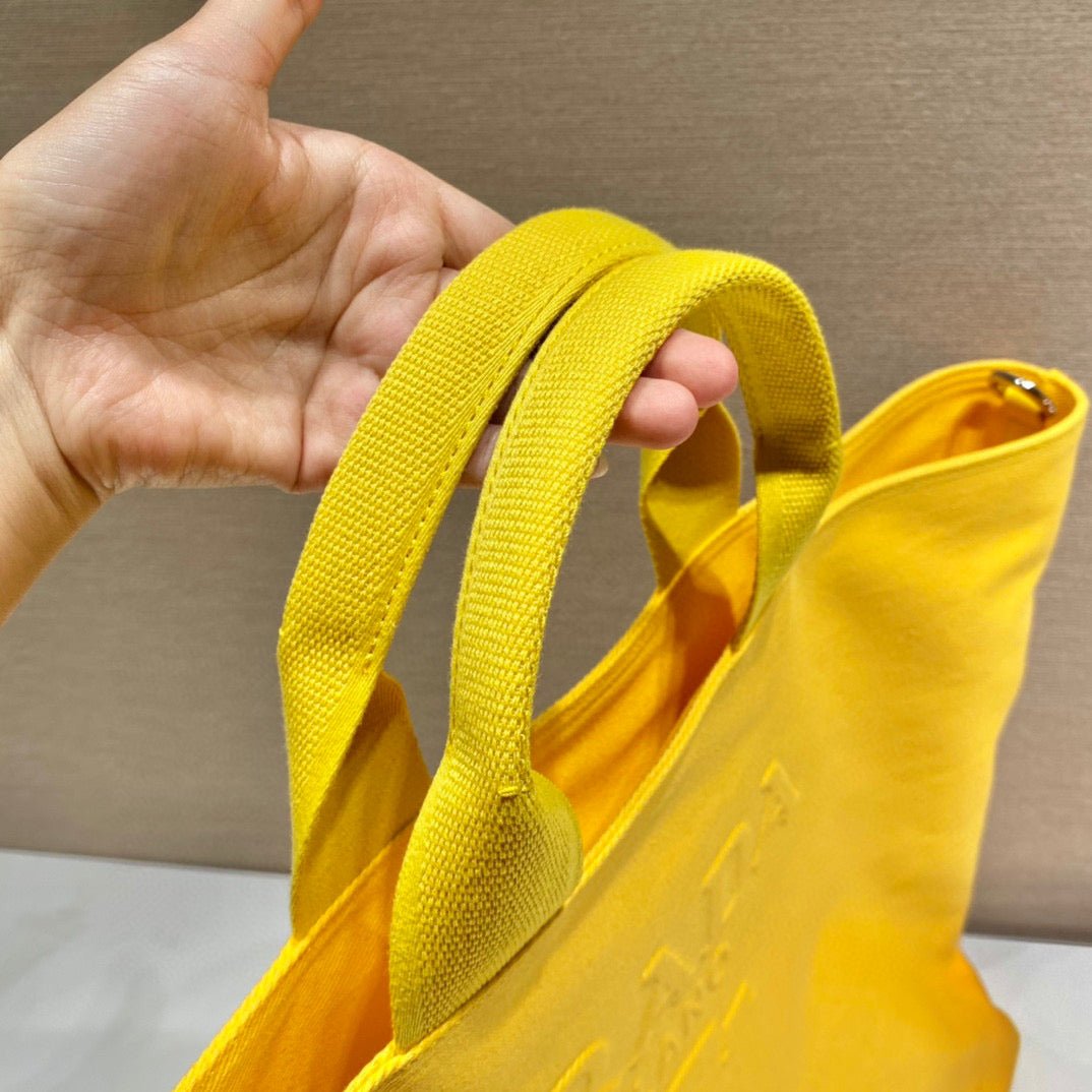 Replica Prada 1BG395 Drill tote Shoulder bag Yellow