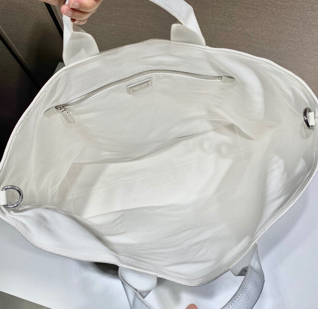Replica Prada 1BG395 Drill tote Shoulder bag White