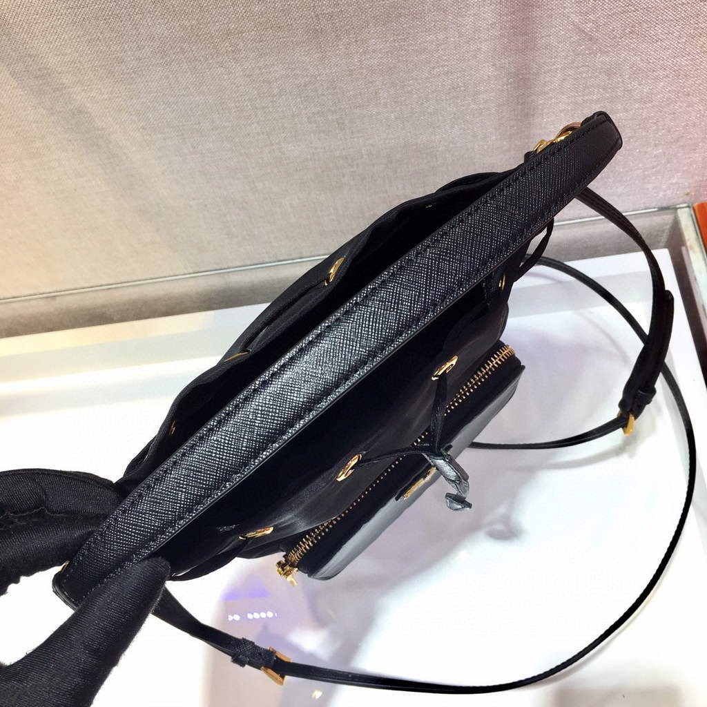 65324ef55fde7.jpg Replica Prada 1BH038 Prada Duet Re-Nylon Bucket shoulder bag Black