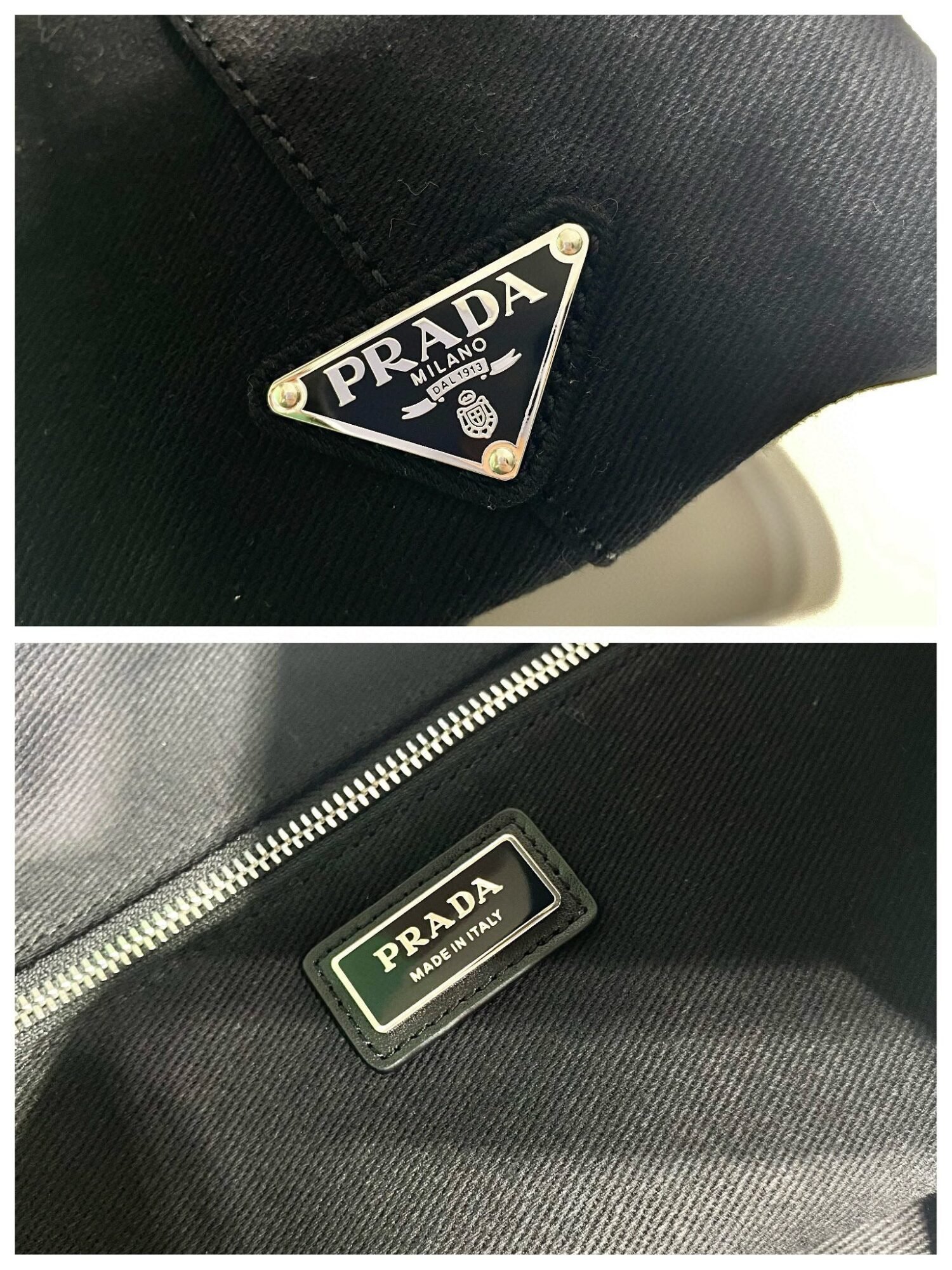 Replica Prada 1BG395 Drill tote Shoulder bag Black