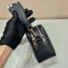 Replica Prada Leather bag with shoulder strap 1BH082 Black