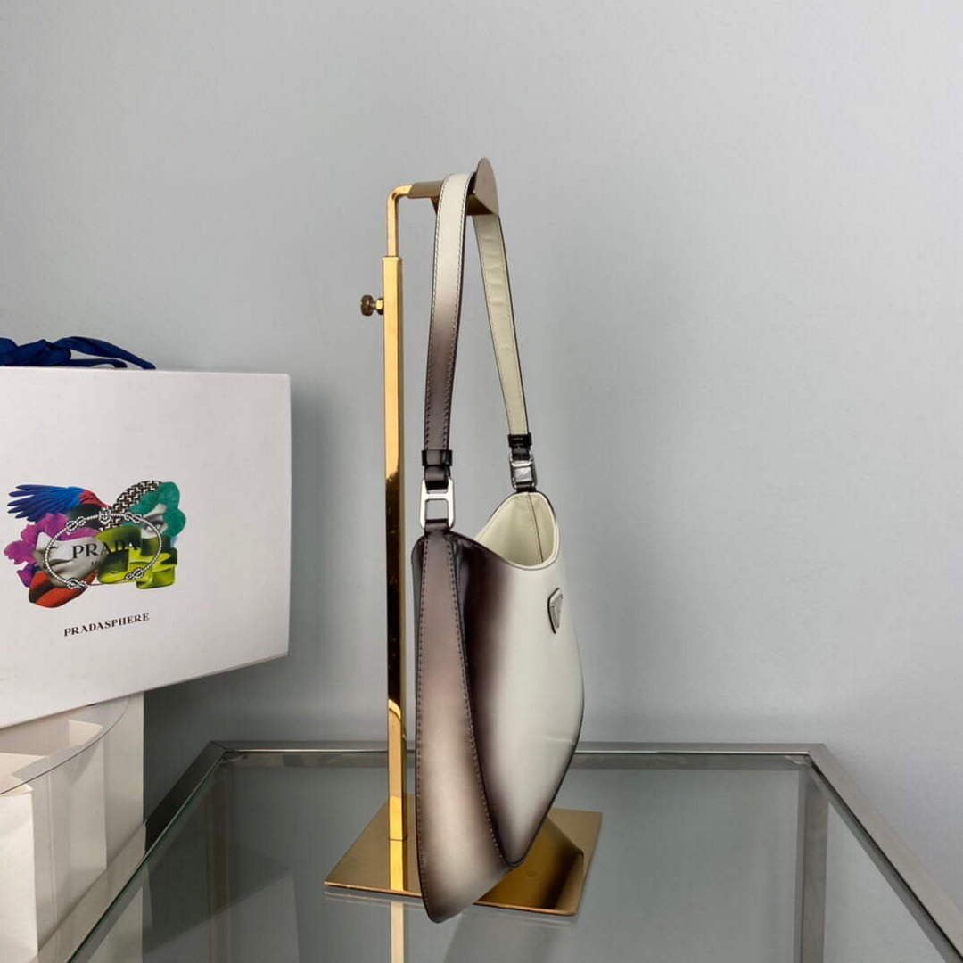 Replica Prada 1BC499 Cleo brushed Gradient leather shoulder bag Beige