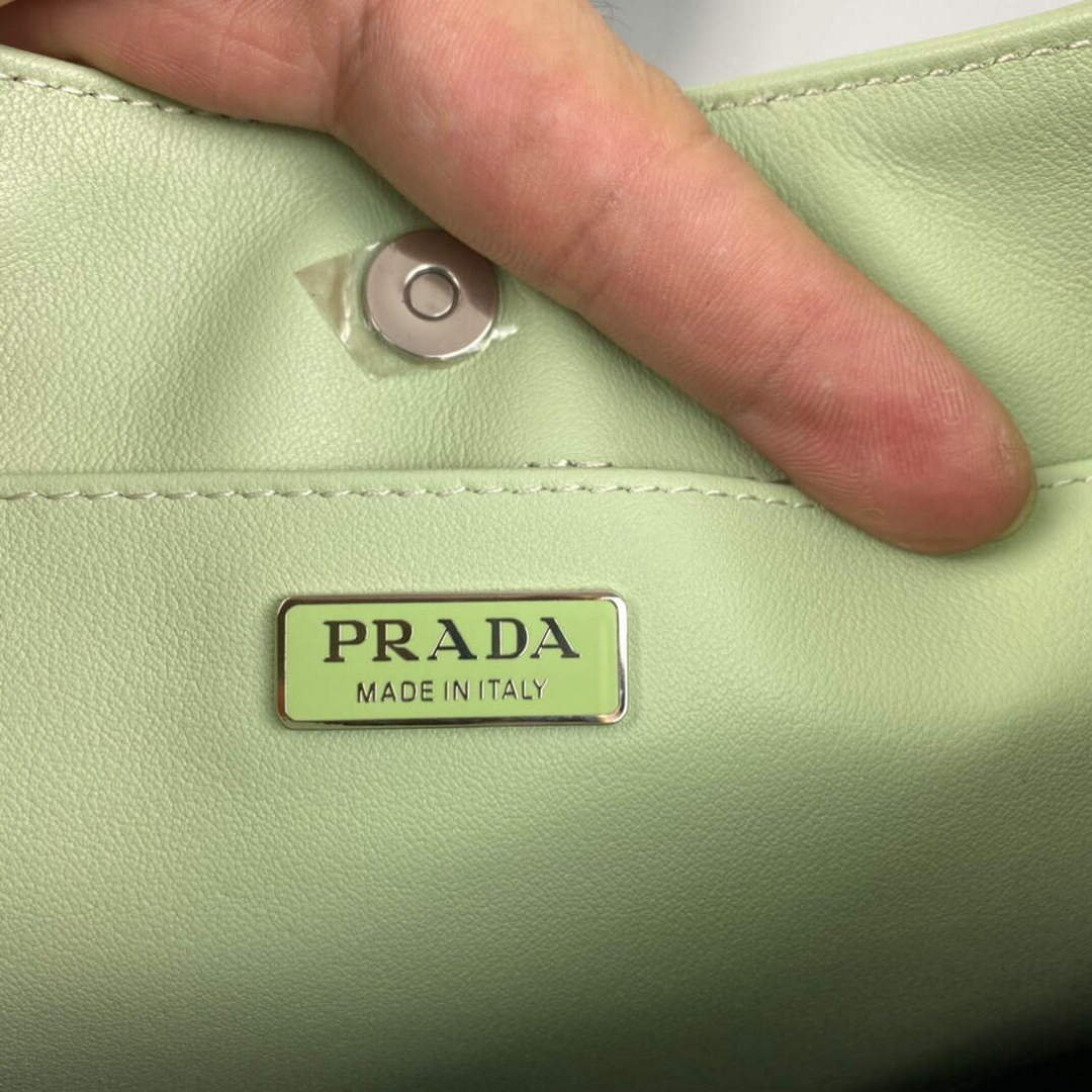 Replica Prada 1BC499 Cleo brushed Gradient leather shoulder bag Green