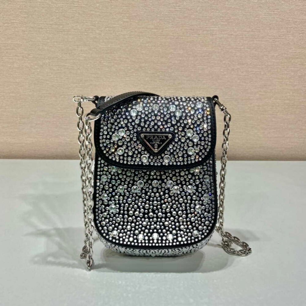 65324fb064edd.jpg Replica Prada 1BH185 Mini Cleo satin bag with crystals Black