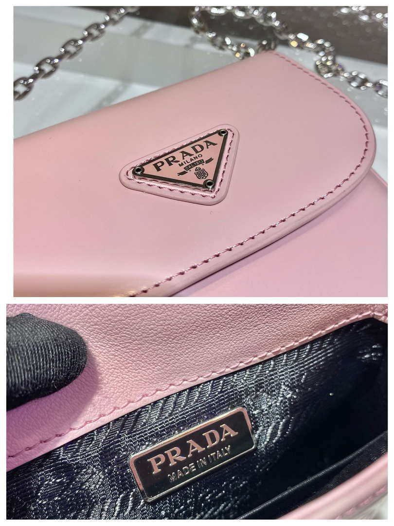 Replica Prada 1BH185 Mini Cleo BRUSHED Leather Pink
