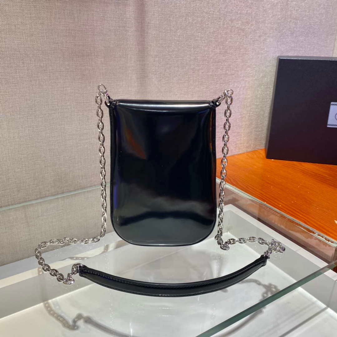 Replica Prada 1BH185 Mini Cleo BRUSHED Leather Black