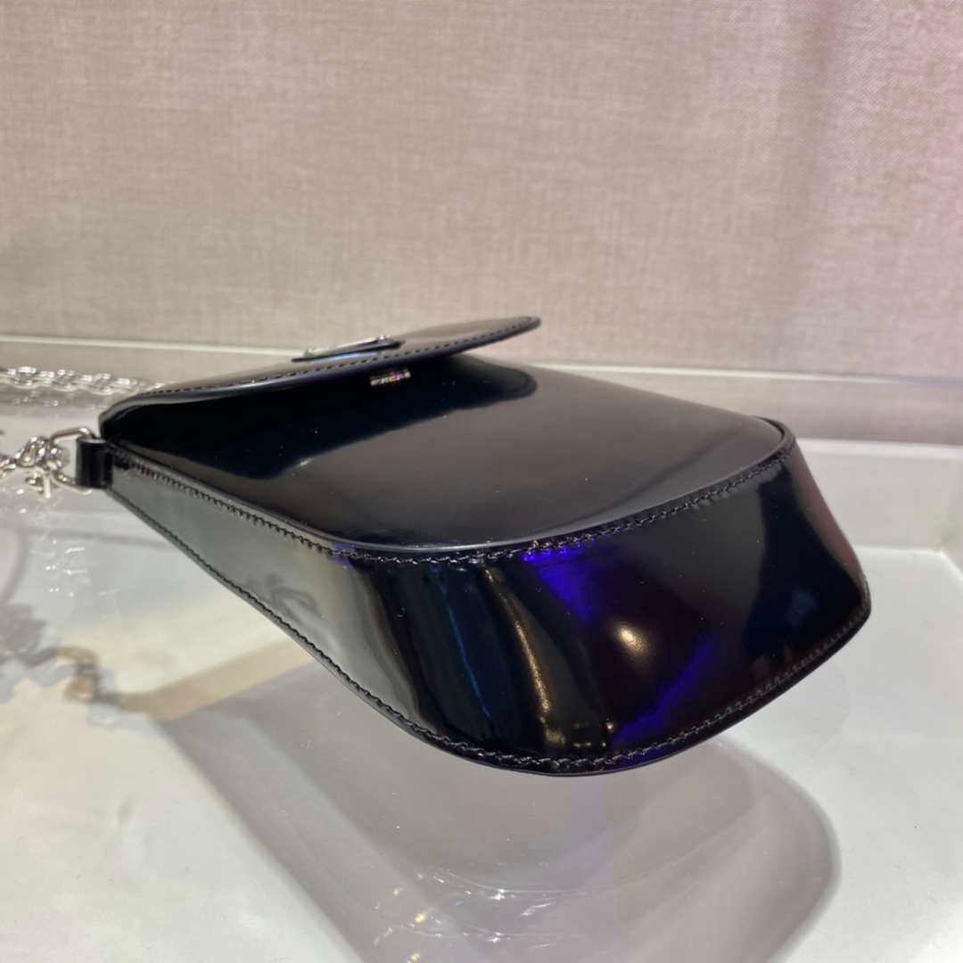 Replica Prada 1BH185 Mini Cleo BRUSHED Leather Black