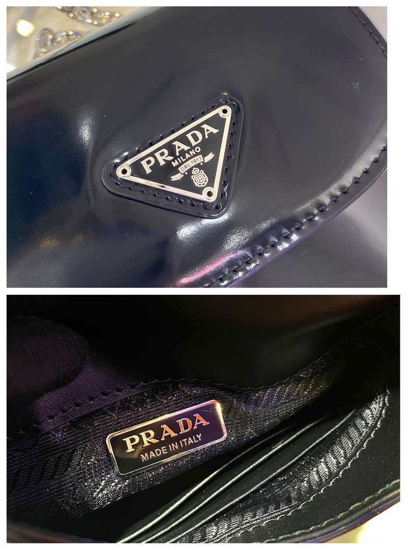 Replica Prada 1BH185 Mini Cleo BRUSHED Leather Black