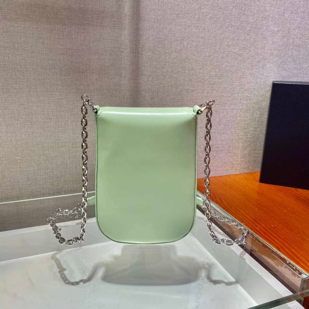 Replica Prada 1BH185 Mini Cleo BRUSHED Leather Green