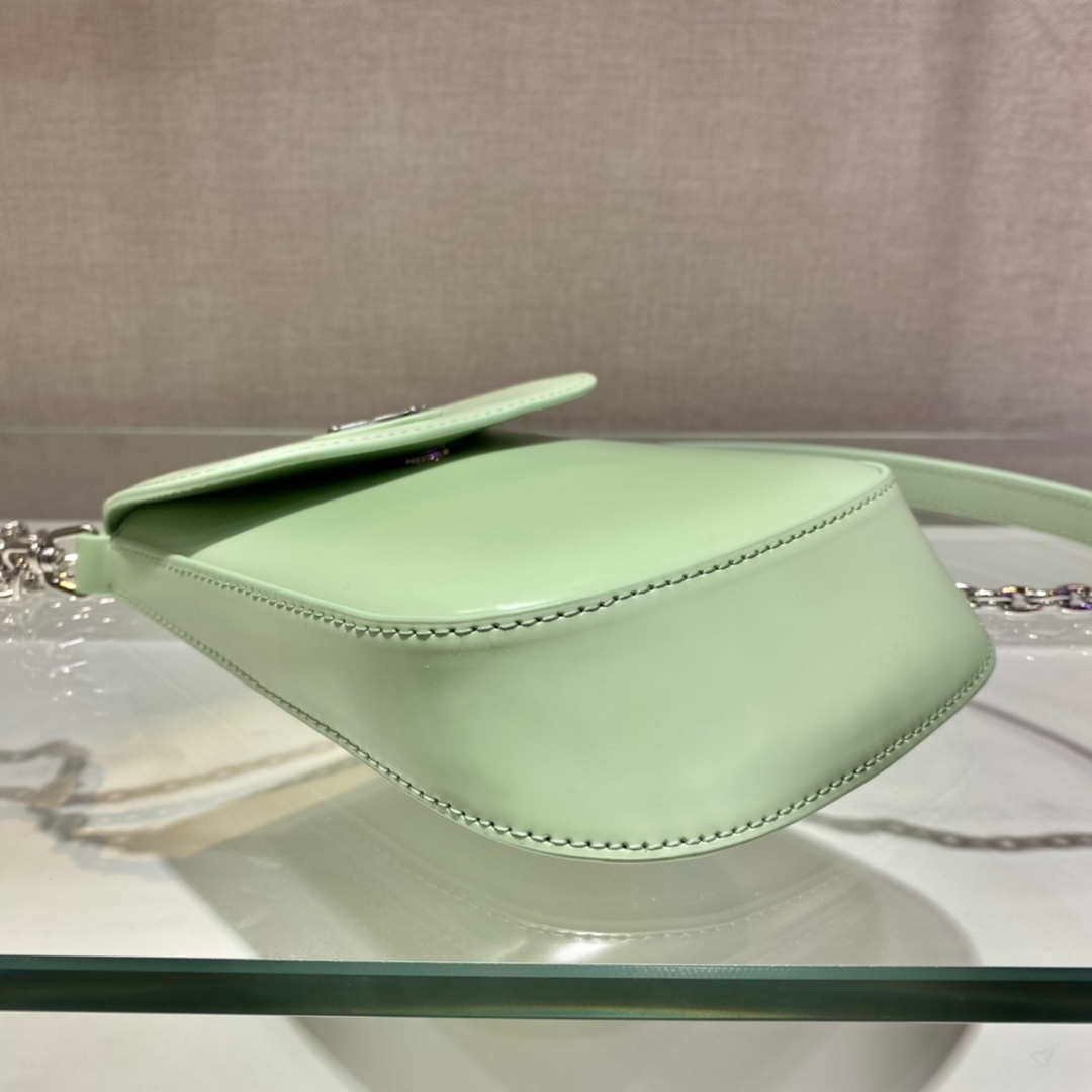 Replica Prada 1BH185 Mini Cleo BRUSHED Leather Green