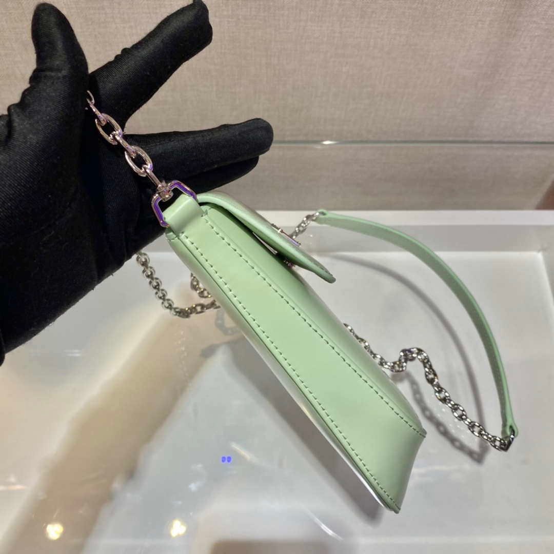 Replica Prada 1BH185 Mini Cleo BRUSHED Leather Green