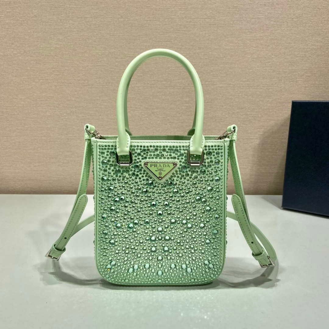 65325017d13ea.jpg Replica Prada 1BA331 Small satin tote bag with crystals Green