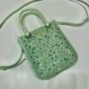 65325018c4548.jpg Replica Prada 1BA331 Small satin tote bag with crystals Green