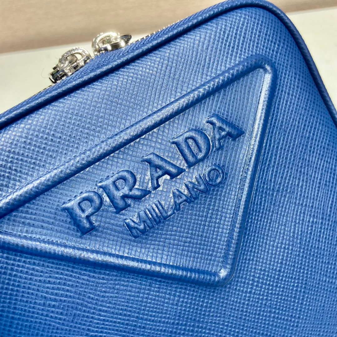 Replica Prada 2VH154 Saffiano leather shoulder bag Blue