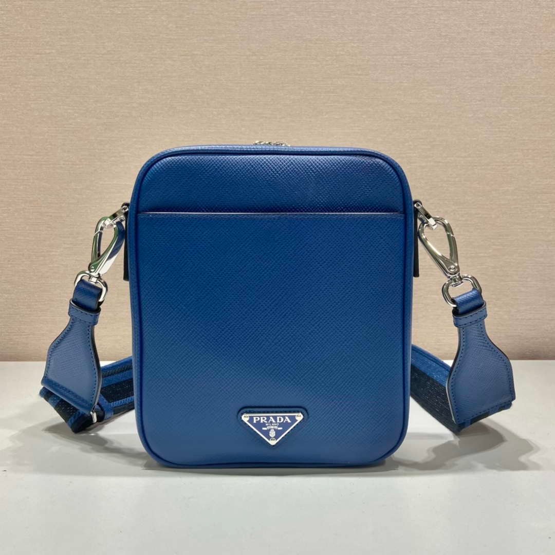 Replica Prada 2VH154 Saffiano leather shoulder bag Blue