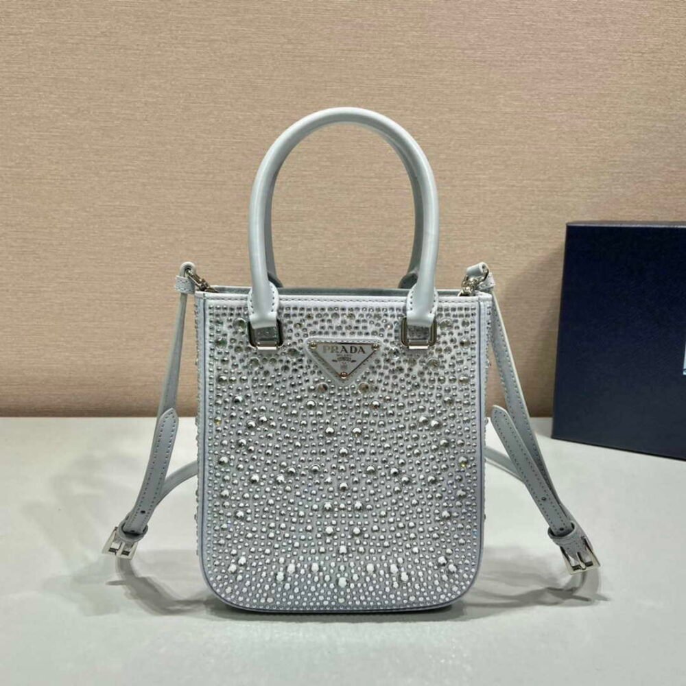 65325127540fb.jpg Replica Prada 1BA331 Small satin tote bag with crystals White