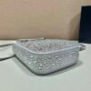 Replica Prada 1BA331 Small satin tote bag with crystals White