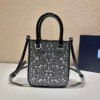 Replica Prada 1BA331 Small satin tote bag with crystals Black