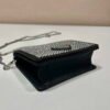 Replica Prada Crystal-studded card holder with shoulder strap 1MR024 Black Crystal
