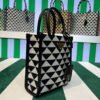 65325189788a5.jpg Replica Prada 1BA355 Symbole Jacquard Fabric Micro Bag Black White