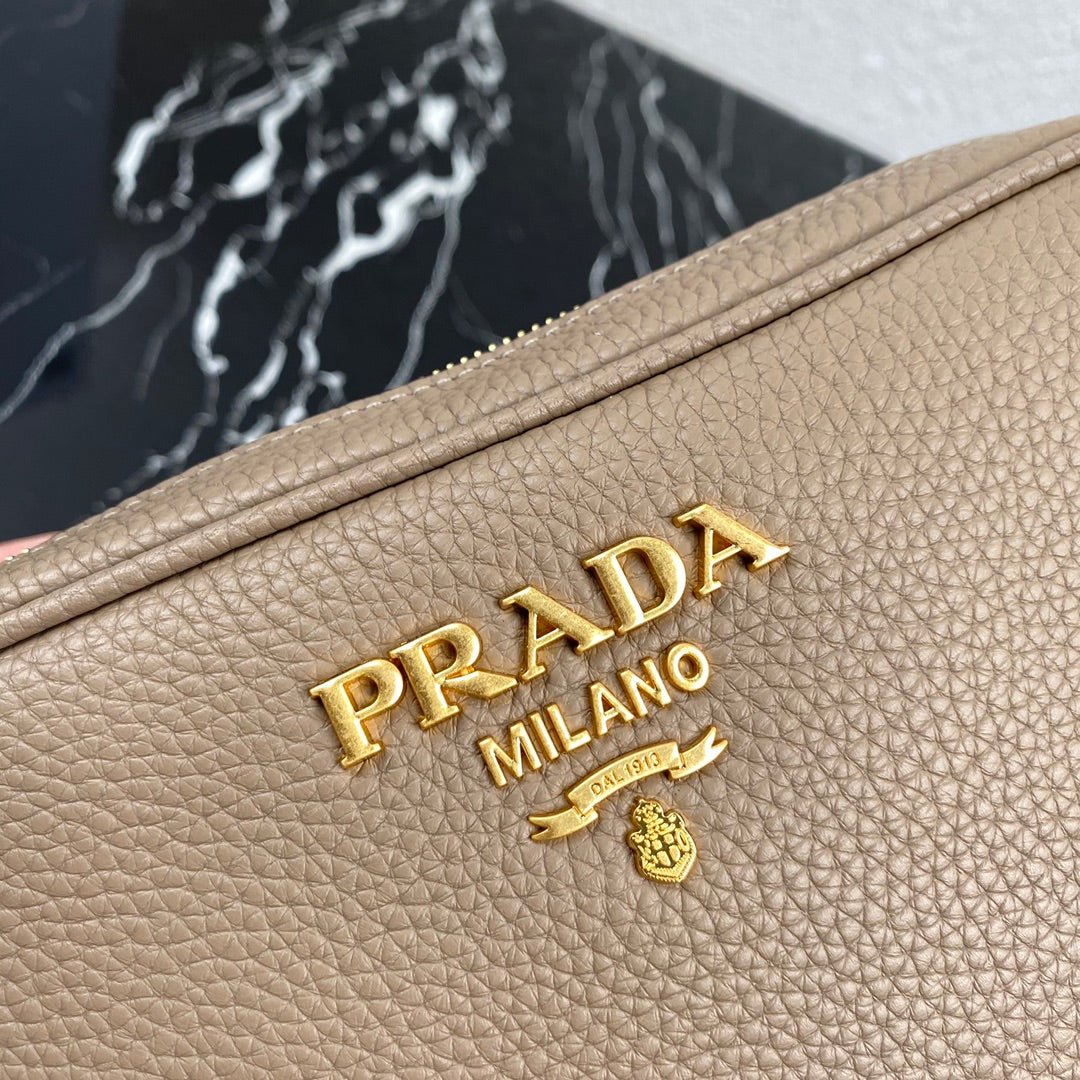 Replica Prada 1BH082 Leather bag with shoulder strap Apricot Gold