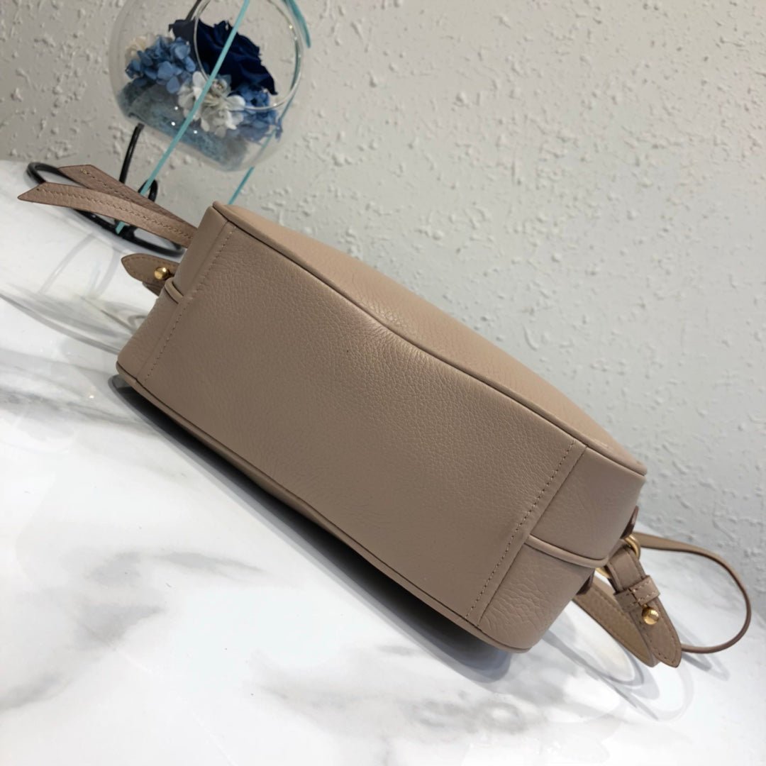 Replica Prada 1BH082 Leather bag with shoulder strap Light Pink Gold