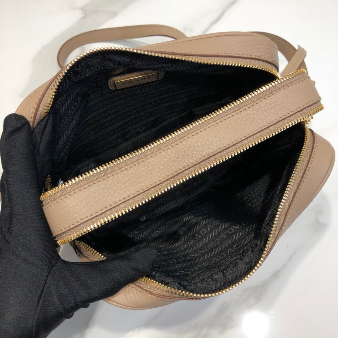 Replica Prada 1BH082 Leather bag with shoulder strap Light Pink Gold