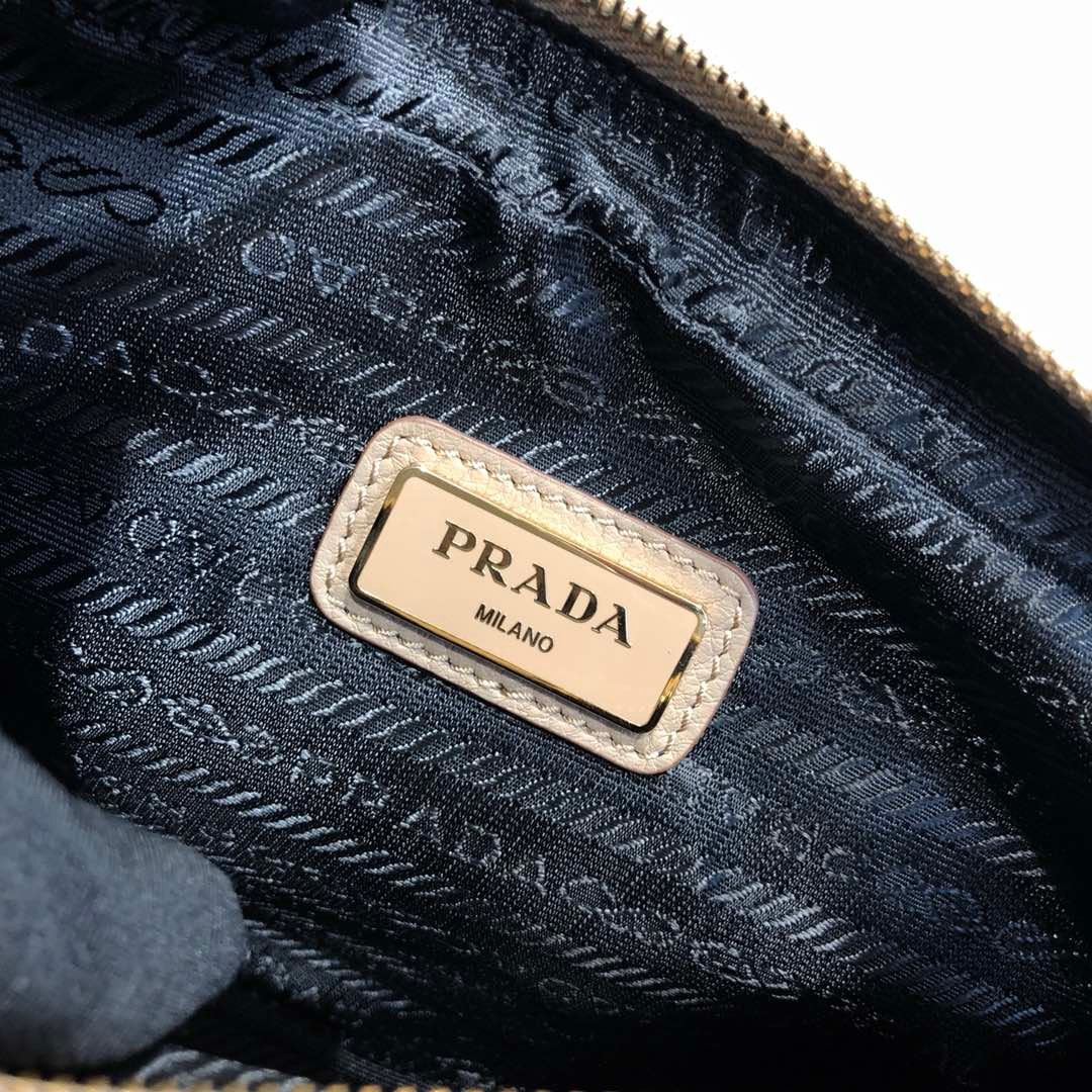 Replica Prada 1BH082 Leather bag with shoulder strap Light Pink Gold